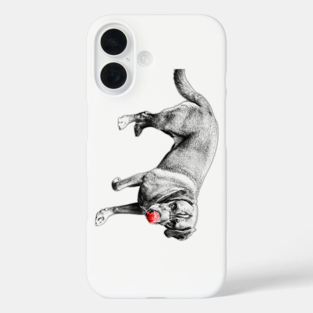 Red Tongue Labrador Licking Ink Art Case (Back)