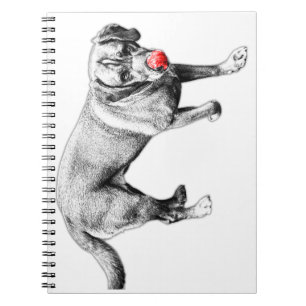 Red Tongue Labrador Licking Ink Art Notebook