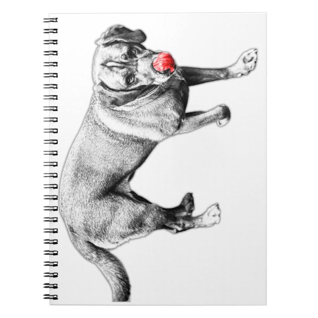 Red Tongue Labrador Licking Ink Art Notebook (Front)