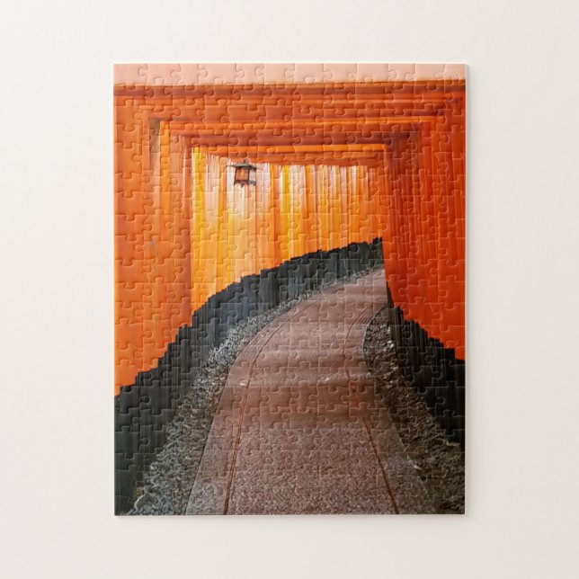 Red Tori Gates Shrine Kyoto Japan Travel Photo Jigsaw Puzzle (Vertical)