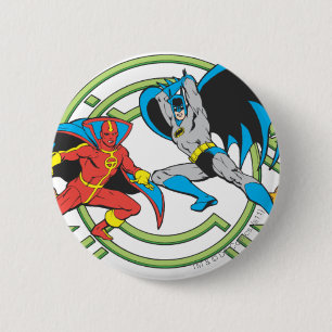 Red Tornado + Batman 6 Cm Round Badge
