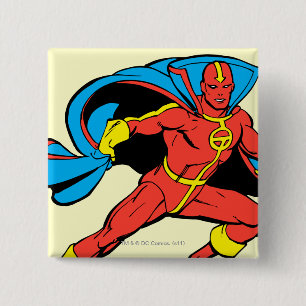 Red Tornado Cape Pose 15 Cm Square Badge