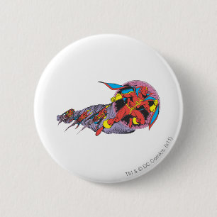 Red Tornado In Wind Motion 6 Cm Round Badge