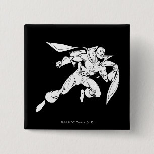 Red Tornado Outline 15 Cm Square Badge