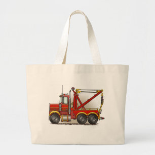 Red Tow Truck Wrecker Bags/Totes Large Tote Bag