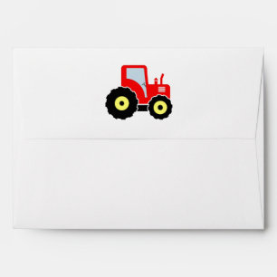 Red toy tractor envelope