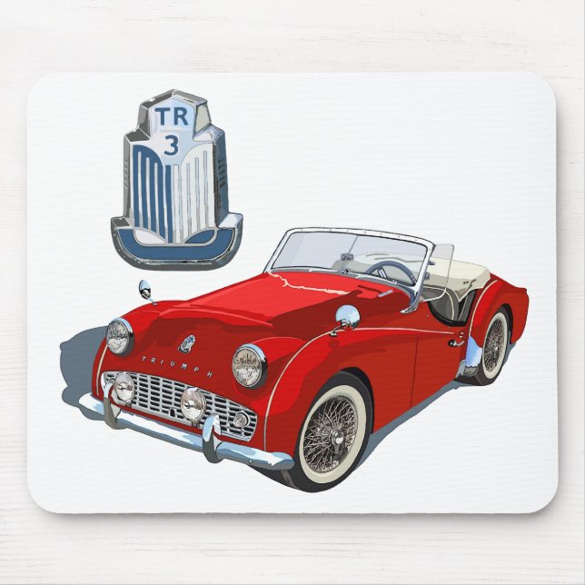 Red TR3 Mouse Mat (Front)