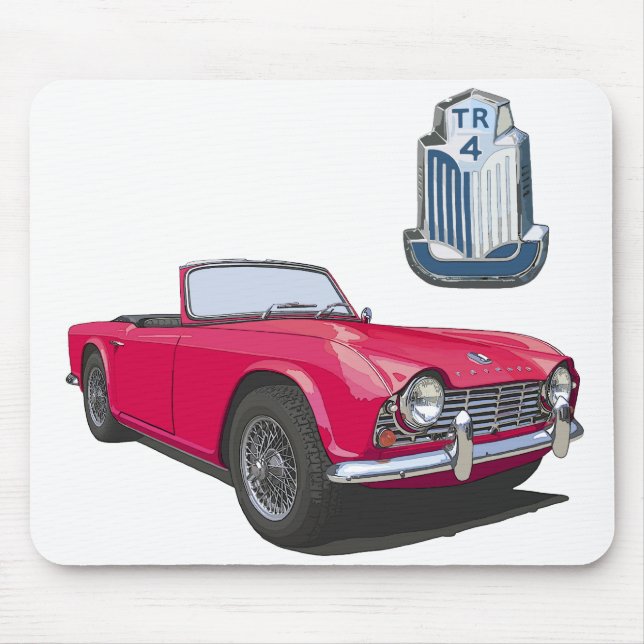 Red TR4 Mouse Mat (Front)