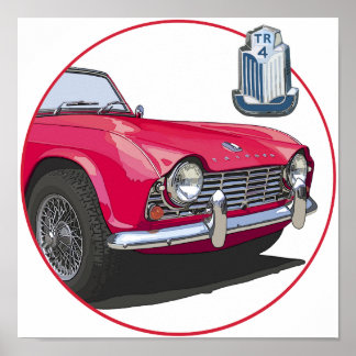 Red TR4 Poster