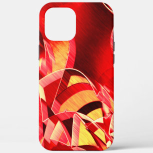 Red tracks with drizzles on red orange background iPhone 12 pro max case
