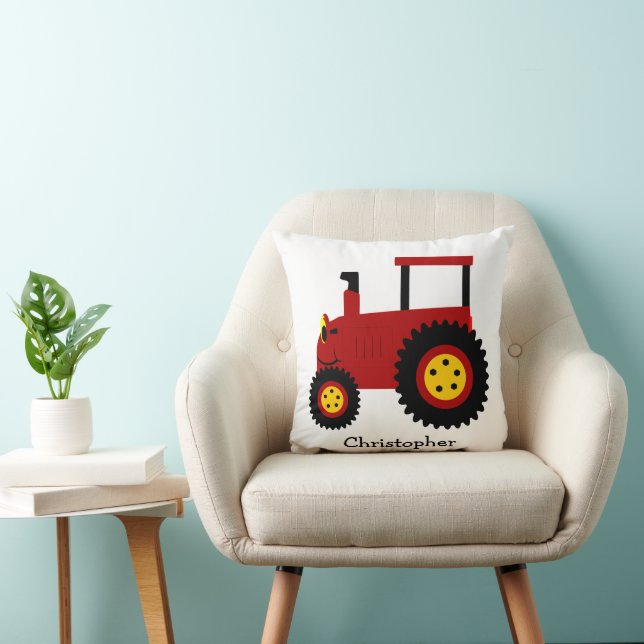 Red Tractor Design Personalised Cushion (Chair)