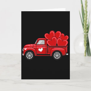 Red Tractor Hauling Hearts Funny Valentine  Card