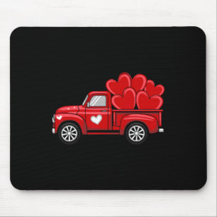 Red Tractor Hauling Hearts Funny Valentine Mouse Mat