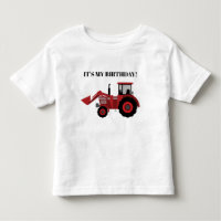 Red Tractor It's My Birthday Personalised