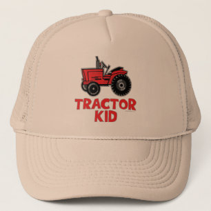 Red Tractor Kid Trucker Hat