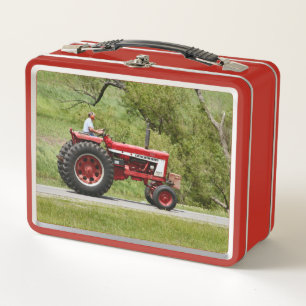 Red Tractor Metal Lunch Box