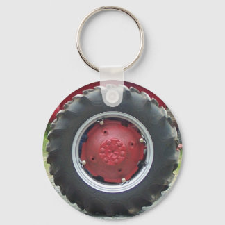 Red tractor Tire Key Ring