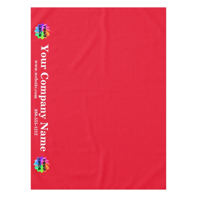 Red Trade Show Tablecloth Custom Logo Business (Front)