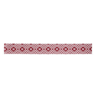Red traditional Baltic Latvian Pattern Design Satin Ribbon