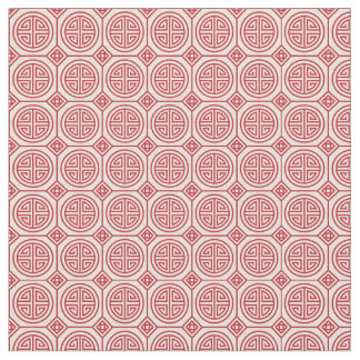 Red Traditional Geometric Chinese Pattern Fabric