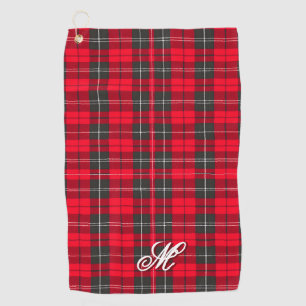 Red Traditional Plaid Tartan Modern Collection Golf Towel