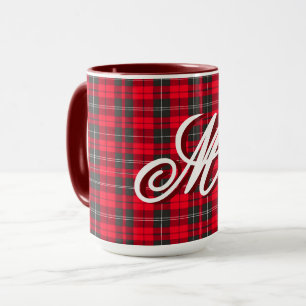 Red Traditional Plaid Tartan Modern Collection Mug