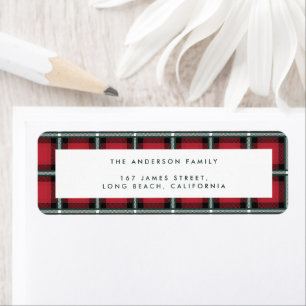 red traditional tartan personalised christmas