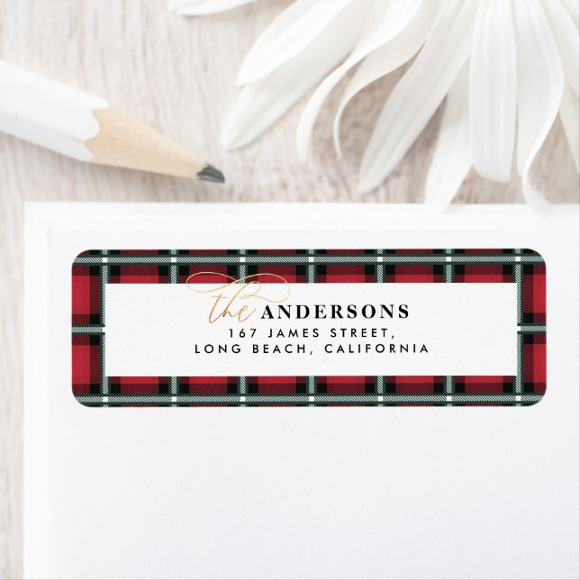 Red traditional tartan personalised christmas (Insitu)