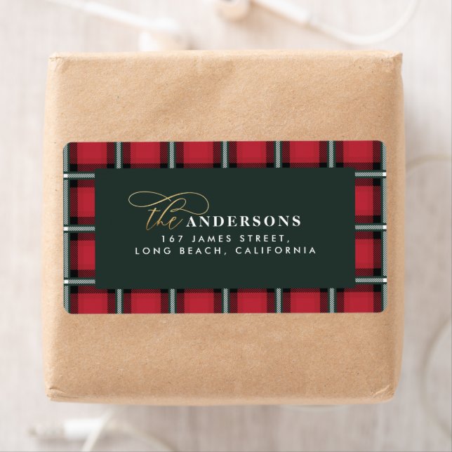 Red traditional tartan personalised christmas (Insitu)