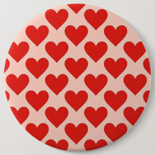 Red, traditional Valentine's day heart 6 Cm Round Badge
