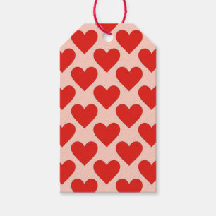 Red, traditional Valentine's day heart Gift Tags