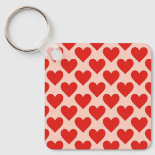 Red, traditional Valentine's day heart Key Ring