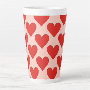 Red, traditional Valentine's day heart Latte Mug
