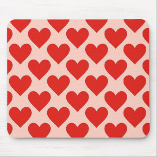 Red, traditional Valentine's day heart Mouse Mat