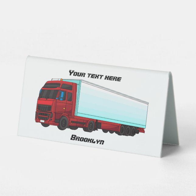 Red trailer truck illustration (Front)