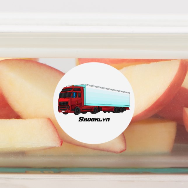 Red trailer truck illustration (Affixed)