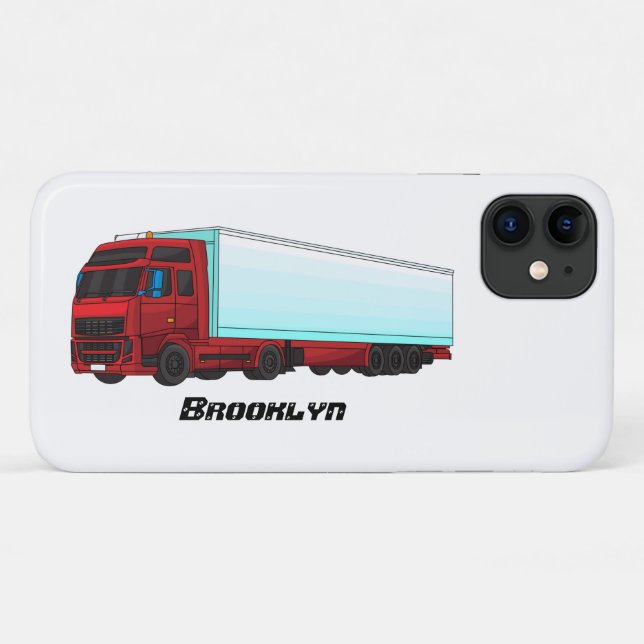 Red trailer truck illustration Case-Mate iPhone case (Back (Horizontal))