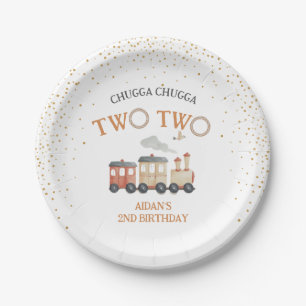 Red Train 2nd Birthday Party  Paper Plate