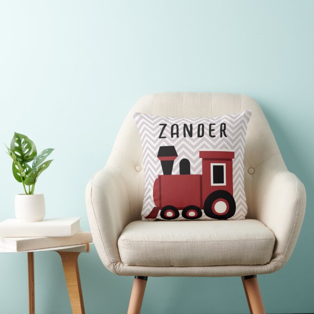 Red Train Boys Room Kids Cushion (Chair)