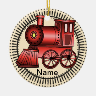 Red Train Ceramic Tree Decoration