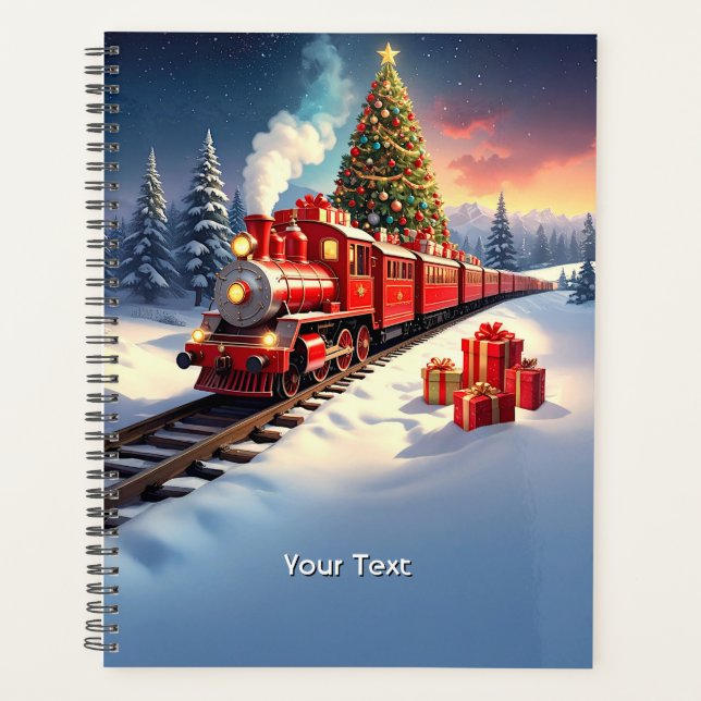 Red Train Christmas Tree Holiday Planner (Front)