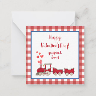 Red Train Valentine's Day Note Card