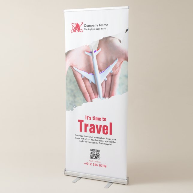 Red Travel Agency Retractable Banner (3/4)