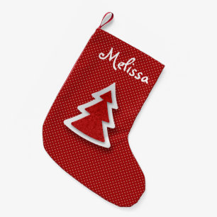 Red Tree Christmas Stocking