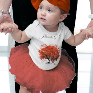 Red Tree Flower Girl Wedding Party T-Shirts
