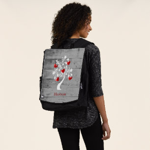 Red Tree of Hearts Personalised Backpack