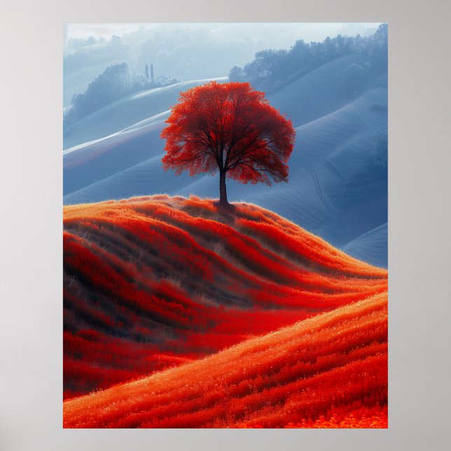 Red Tree on Red Field Poster (Front)
