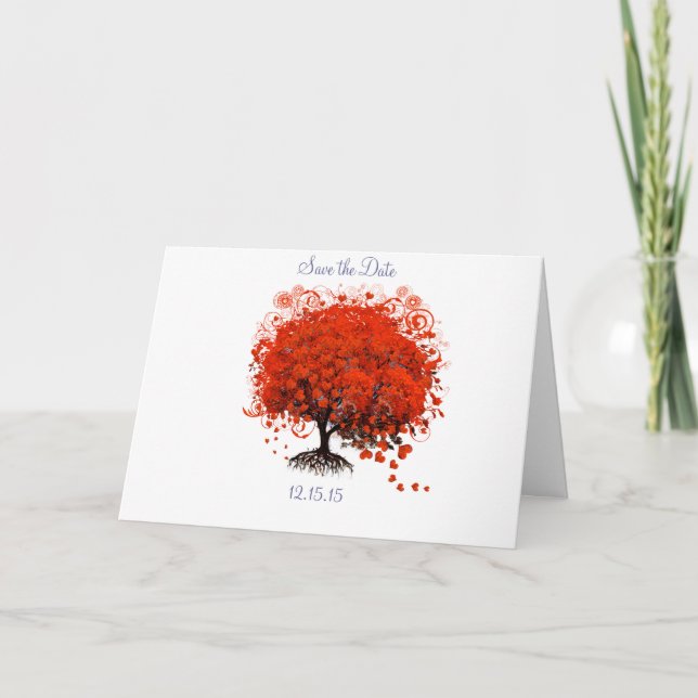 Red Tree Wedding T-Shirts, Gifts, Stickers & Favou Announcement (Front)