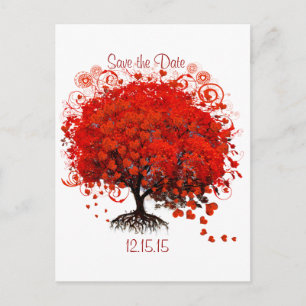 Red Tree Wedding T-Shirts, Gifts, Stickers & Favou Announcement Postcard