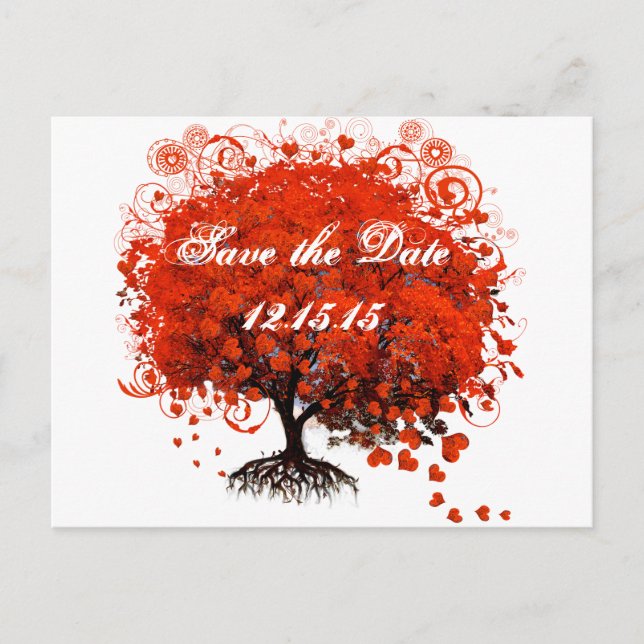 Red Tree Wedding T-Shirts, Gifts, Stickers & Favou Announcement Postcard (Front)